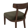 Linon Brooks Side Chair Green Velvet Seat and Back in Maple Truffle Stained Wood