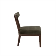 Linon Brooks Side Chair Green Velvet Seat and Back in Maple Truffle Stained Wood