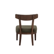 Linon Brooks Side Chair Green Velvet Seat and Back in Maple Truffle Stained Wood
