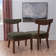 Linon Brooks Side Chair Green Velvet Seat and Back in Maple Truffle Stained Wood