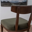 Linon Brooks Side Chair Green Velvet Seat and Back in Maple Truffle Stained Wood
