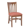 Linon Sammi Set of 2 Upholstered Slat Back Dining Chairs in Natural Wood