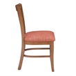 Linon Sammi Set of 2 Upholstered Slat Back Dining Chairs in Natural Wood