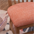 Linon Sammi Set of 2 Upholstered Slat Back Dining Chairs in Natural Wood