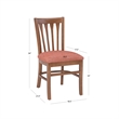 Linon Sammi Set of 2 Upholstered Slat Back Dining Chairs in Natural Wood