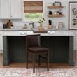 Linon Reagan Set of 2 Faux Leather Upholstered Counter Stools in Rich Brown