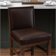 Linon Reagan Set of 2 Faux Leather Upholstered Counter Stools in Rich Brown