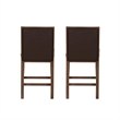Linon Reagan Set of 2 Faux Leather Upholstered Counter Stools in Rich Brown