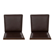 Linon Reagan Set of 2 Faux Leather Upholstered Counter Stools in Rich Brown