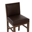 Linon Reagan Set of 2 Faux Leather Upholstered Counter Stools in Rich Brown