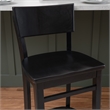 Linon Brina Set of 2 High Back Counter Stools in Black Painted Solid Beechwood