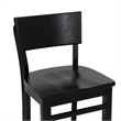 Linon Brina Set of 2 High Back Counter Stools in Black Painted Solid Beechwood