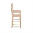 Linon Brina Set of 2 High Back Counter Stools in Unfinished Natural Beechwood