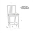 Linon Percy Set of 2 Slat Back Counter Stools in White Glossy Finished Wood