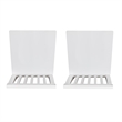 Linon Percy Set of 2 Slat Back Counter Stools in White Glossy Finished Wood
