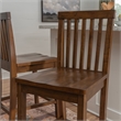 Linon Percy Set of 2 High Slat Back Counter Stools in Glossy Walnut Brown Wood