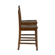 Linon Percy Set of 2 High Slat Back Counter Stools in Glossy Walnut Brown Wood
