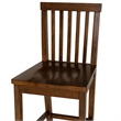 Linon Percy Set of 2 High Slat Back Counter Stools in Glossy Walnut Brown Wood