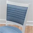 Linon Louise Set of 2 Upholstered Dining Side Chairs in White and Blue Stripes