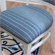Linon Louise Set of 2 Upholstered Dining Side Chairs in White and Blue Stripes