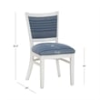 Linon Louise Set of 2 Upholstered Dining Side Chairs in White and Blue Stripes