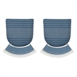 Linon Louise Set of 2 Upholstered Dining Side Chairs in White and Blue Stripes