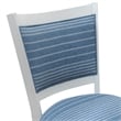 Linon Louise Set of 2 Upholstered Dining Side Chairs in White and Blue Stripes