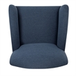 Linon Tarah Fully Upholstered Accent Chair in Blue Fabric and Dark Wooden Legs