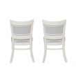 Linon Louise Set of 2 Upholstered Striped Dining Chairs in White Wood Frame