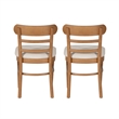 Linon Trina Set of 2 Ladder Back Upholstered Dining Chairs in Brown Stained Wood