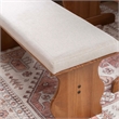 Linon Natasha Beige Upholstered Nook Dining Set in Walnut Solid Pine Wood