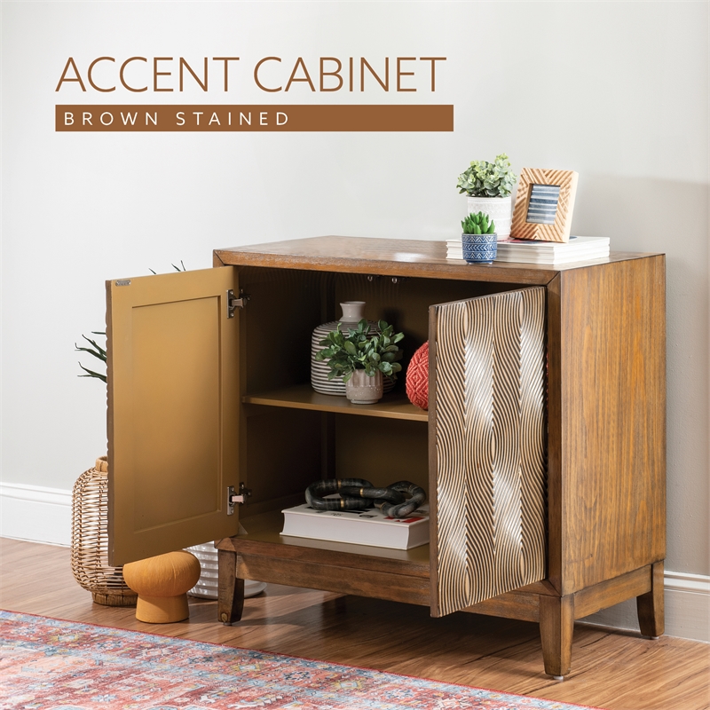 Linon Jennison Accent Cabinet in Brown