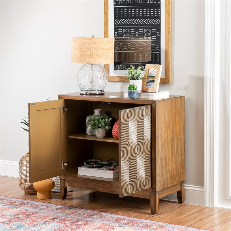 Linon Jennison Accent Cabinet in Brown