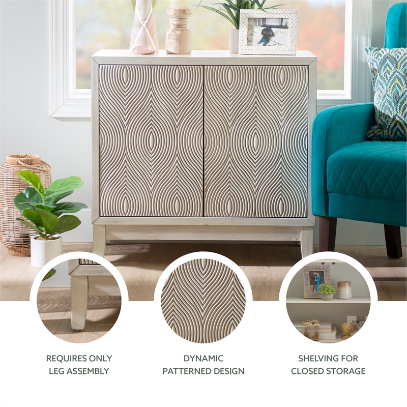 Linon Jennison Accent Cabinet in Antique White