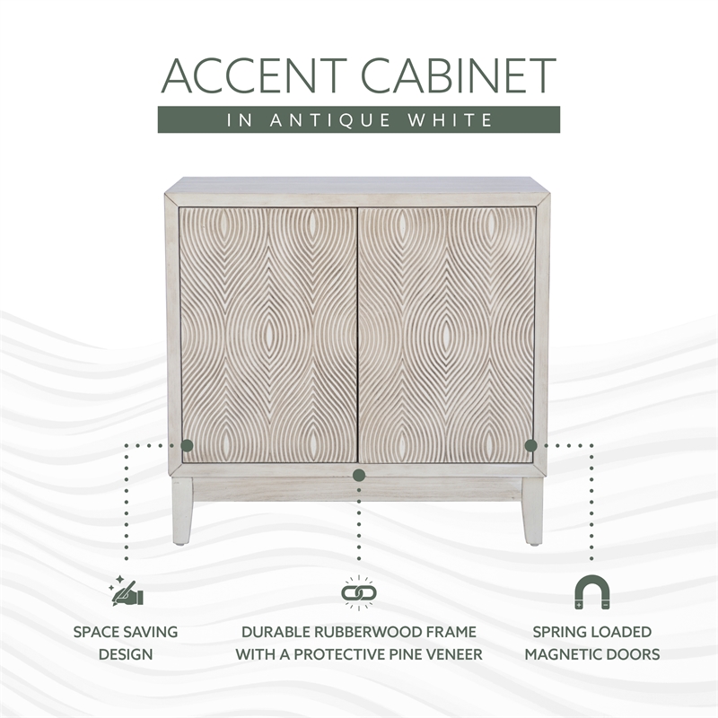 Linon Jennison Accent Cabinet in Antique White