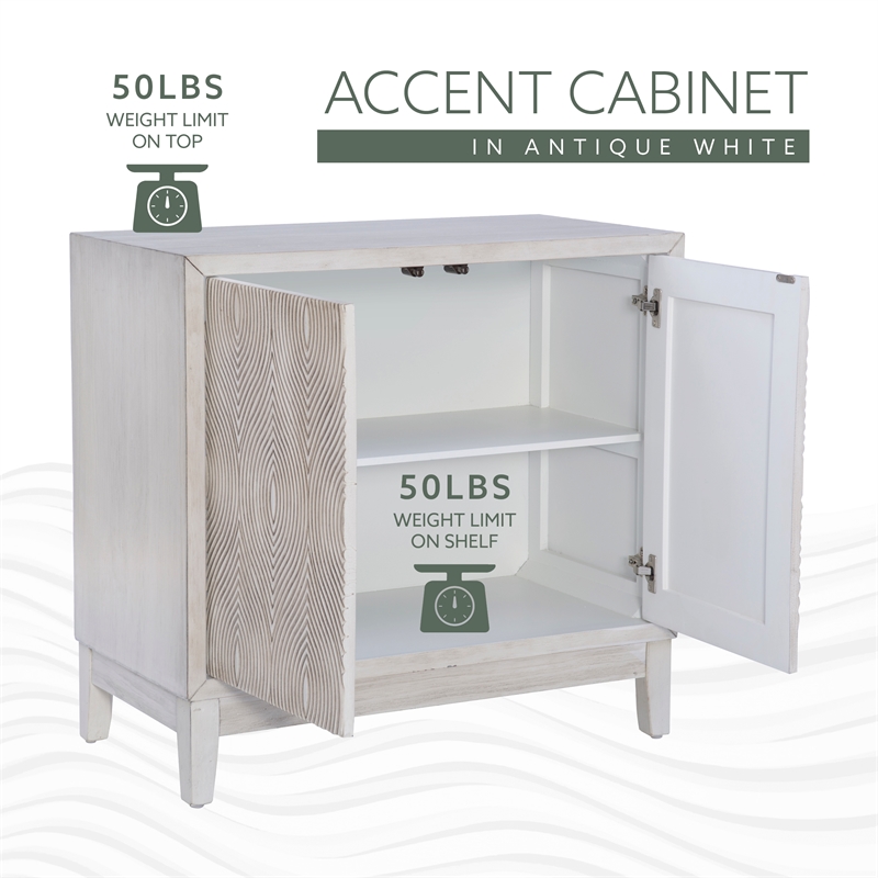 Linon Jennison Accent Cabinet in Antique White