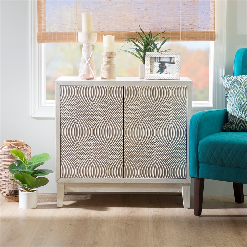 Linon Jennison Accent Cabinet in Antique White