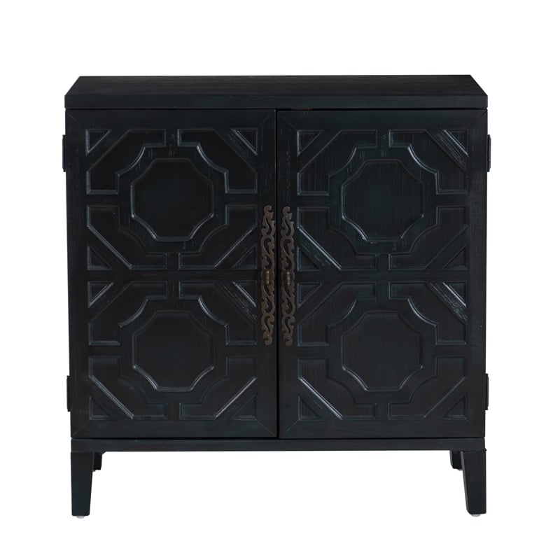 Linon Merrin Wood 2 Door Accent Cabinet in Midnight Blue