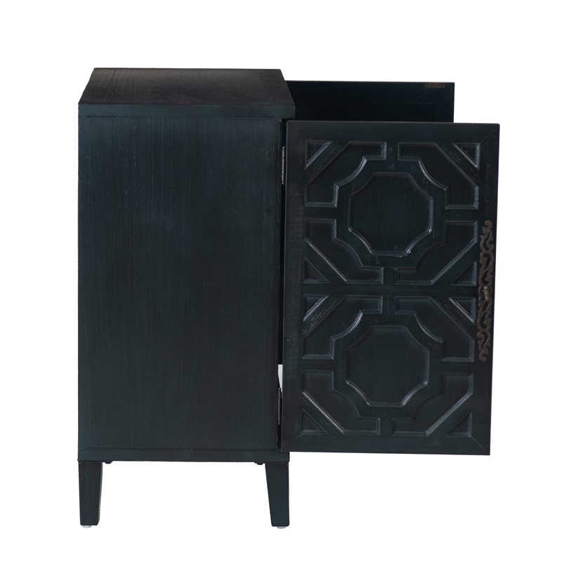 Linon Merrin Wood 2 Door Accent Cabinet in Midnight Blue