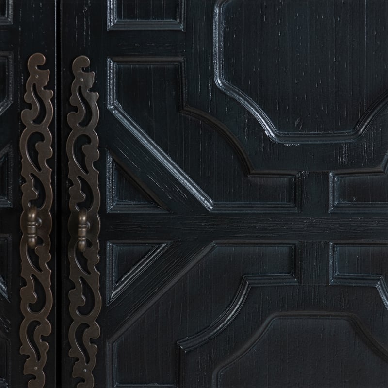 Linon Merrin Wood 2 Door Accent Cabinet in Midnight Blue