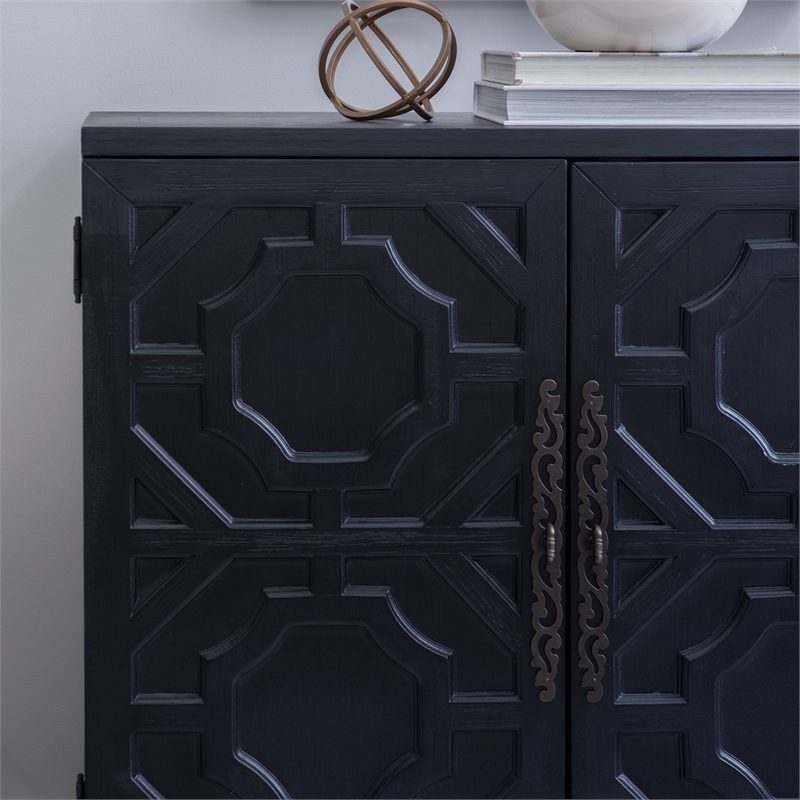 Linon Merrin Wood 2 Door Accent Cabinet in Midnight Blue