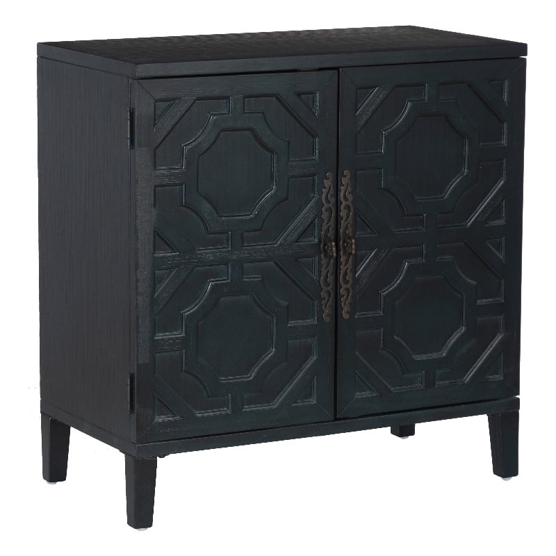 Linon Merrin Wood 2 Door Accent Cabinet in Midnight Blue