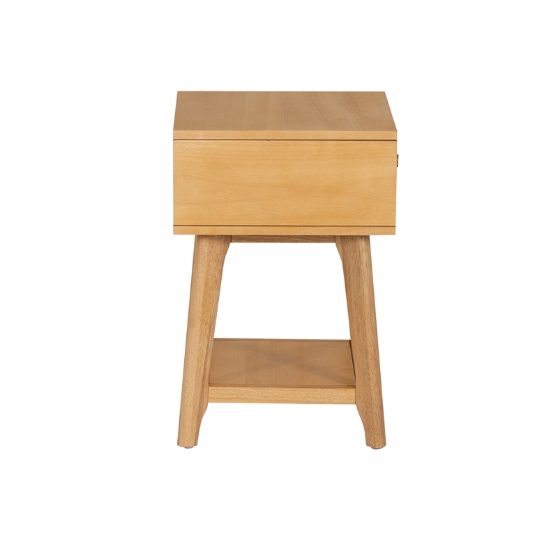 Linon Catlett Cane Side Table Nightstand in Natural