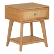 Linon Catlett Cane Side Table Nightstand in Natural