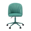 Linon Adalynn Office Rolling Desk Chair in Aqua