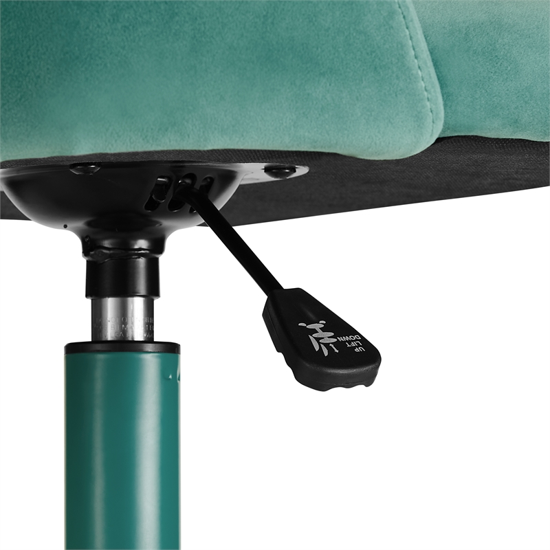 Linon Adalynn Office Rolling Desk Chair in Aqua