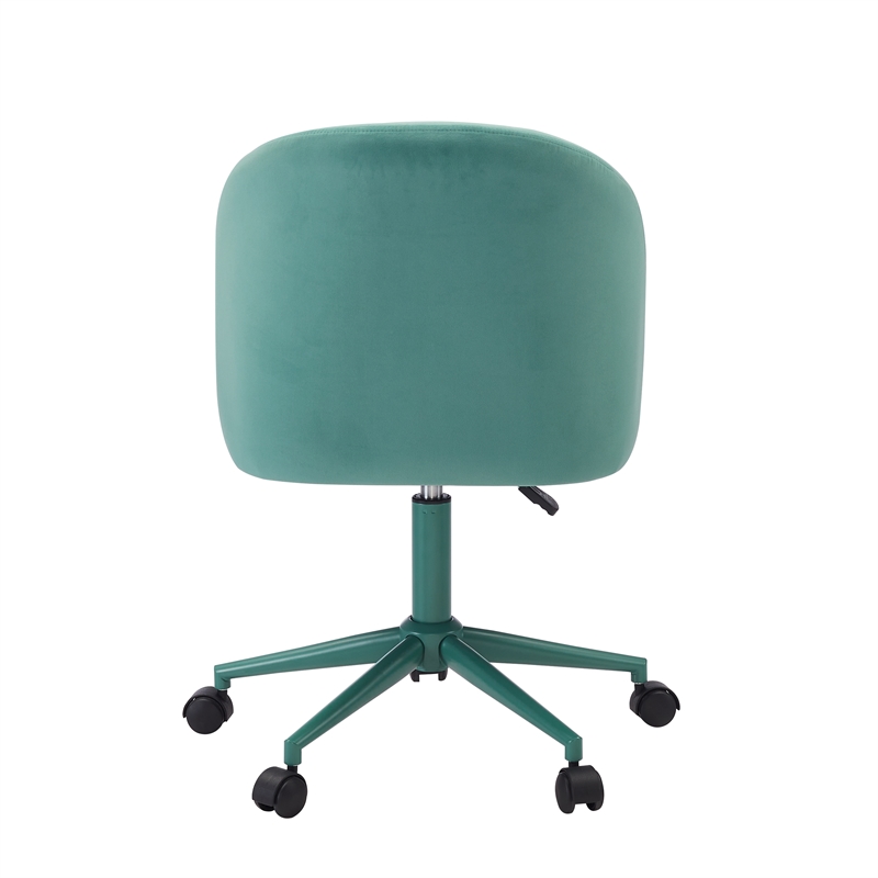Linon Adalynn Office Rolling Desk Chair in Aqua