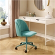 Linon Adalynn Office Rolling Desk Chair in Aqua