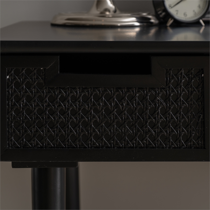Linon Ryker Rattan Desk in Black