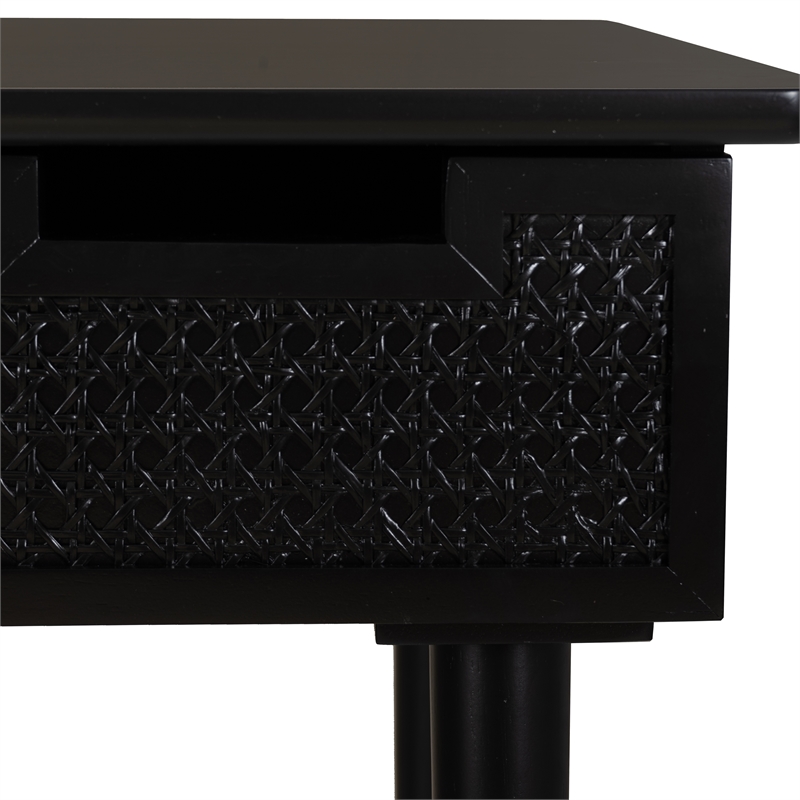 Linon Ryker Rattan Desk in Black